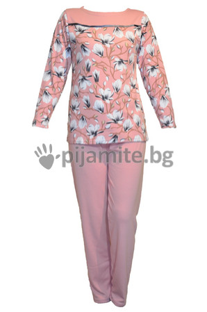 Дамски пижами Пижами дълъг ръкав Дамска пижама интерлог - лукс Цветчета 81535